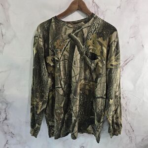 Outfitters Ridge T Shirt Mens Large Camo Realtree Hardwoods Long Sleeve Organic